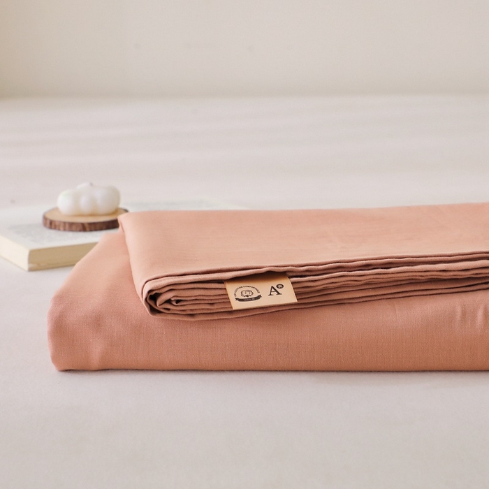 91家纺网 家纺一手货源 找家纺 晶缦家纺 2026新款纯棉纯色A类全棉双层纱单品床单床单单件单床单（水洗预处理）-觅琳系列 觅琳-赭石棕