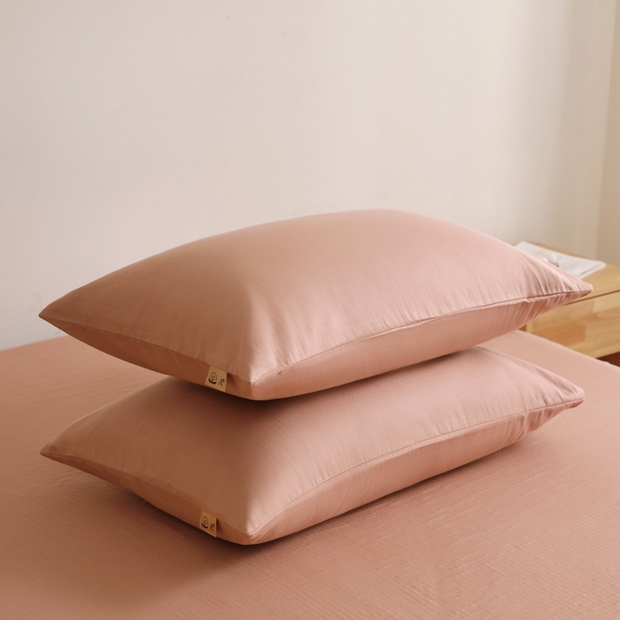 91家纺网 家纺一手货源 找家纺 晶缦家纺 2026新款纯棉纯色A类全棉双层纱单品床单床单单件单床单（水洗预处理）-觅琳系列 觅琳-赭石棕