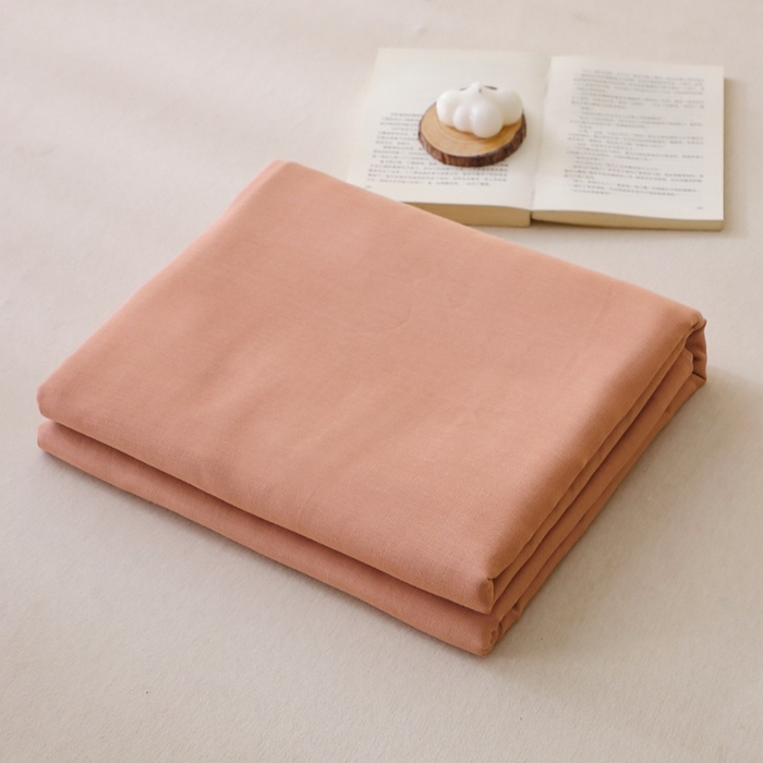 91家纺网 家纺一手货源 找家纺 晶缦家纺 2026新款纯棉纯色A类全棉双层纱单品床单床单单件单床单（水洗预处理）-觅琳系列 觅琳-赭石棕