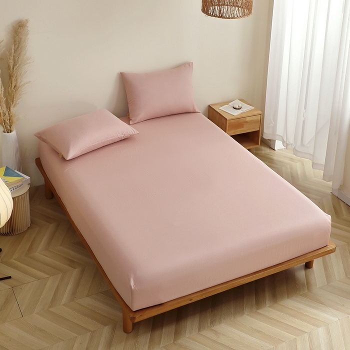 91家纺网 家纺一手货源 找家纺 （总）晶缦家纺 2026新款纯棉纯色A类全棉双层纱单品床笠床笠单件单床笠（水洗预处理）-觅琳系列