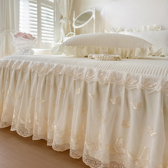 91家纺网 家纺一手货源 找家纺 瑞宝 2026新款泡芙棉花边床裙四件套-米兰系列 米兰-高级米