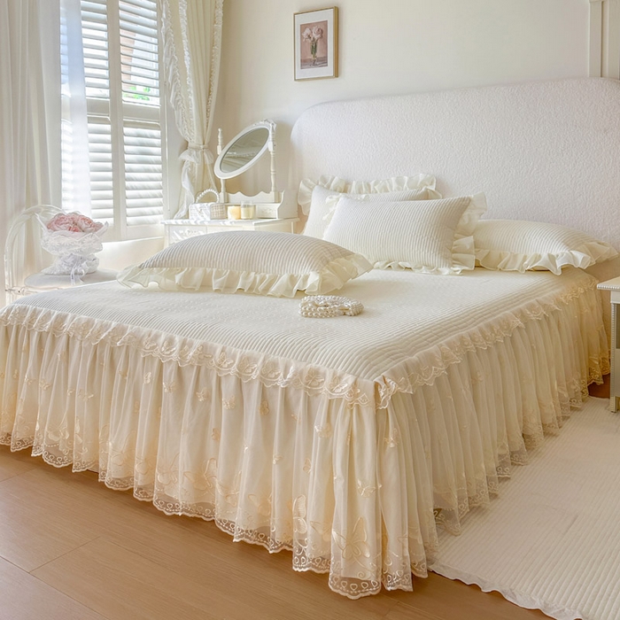 91家纺网 家纺一手货源 找家纺 瑞宝 2026新款泡芙棉花边床裙四件套-米兰系列 米兰-高级米