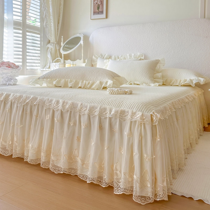 91家纺网 家纺一手货源 找家纺 瑞宝 2026新款泡芙棉花边床裙四件套-米兰系列 米兰-高级米