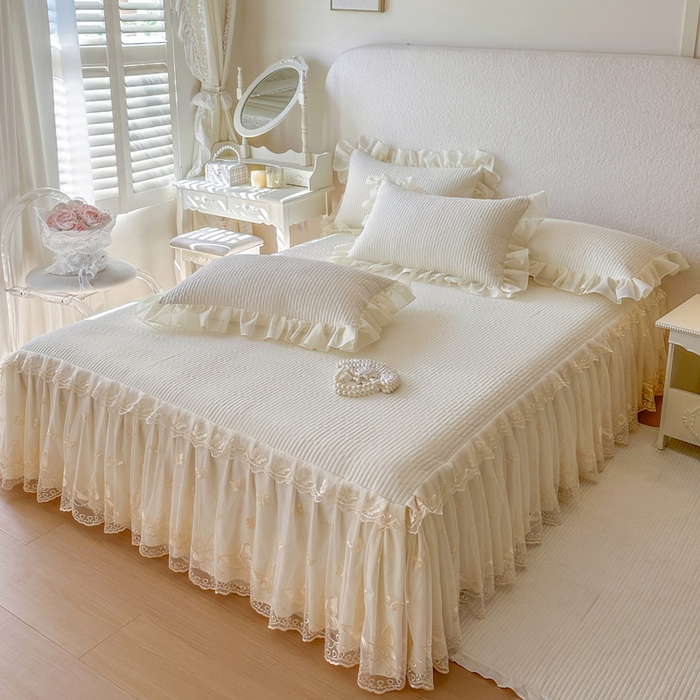 91家纺网 家纺一手货源 找家纺 瑞宝 2026新款泡芙棉花边床裙四件套-米兰系列 米兰-高级米