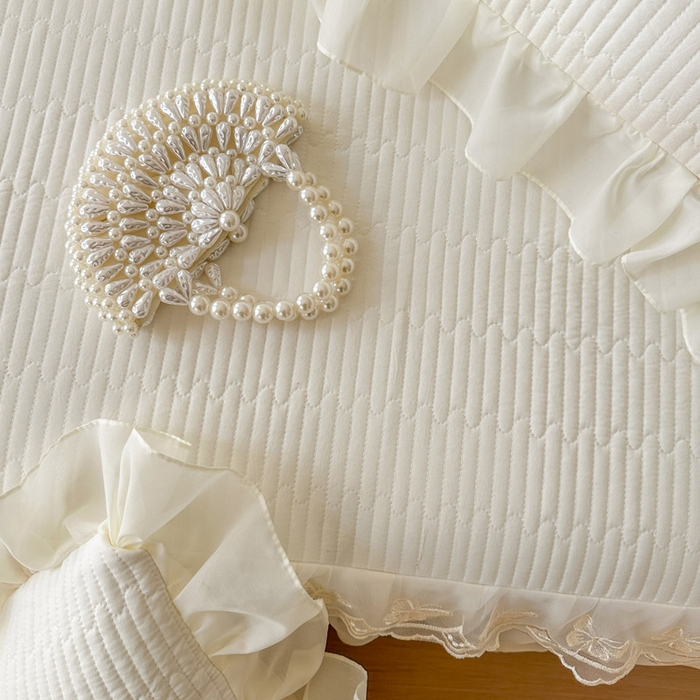 91家纺网 家纺一手货源 找家纺 瑞宝 2026新款泡芙棉花边床裙四件套-米兰系列 米兰-高级米