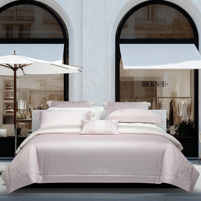 91家纺网 家纺一手货源 找家纺 （总）诗黛尔 2026春夏新款长绒棉刺绣 克罗星系列