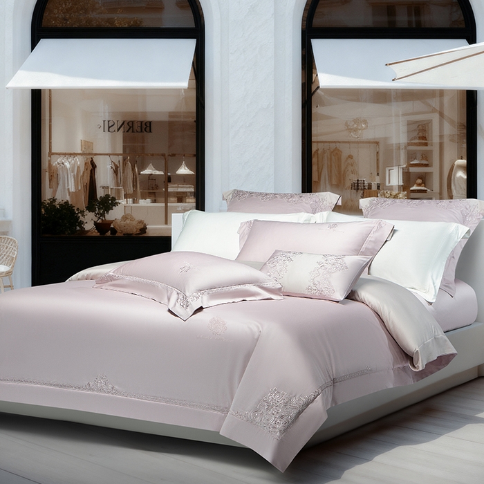 91家纺网 家纺一手货源 找家纺 （总）诗黛尔 2026春夏新款长绒棉刺绣 克罗星系列