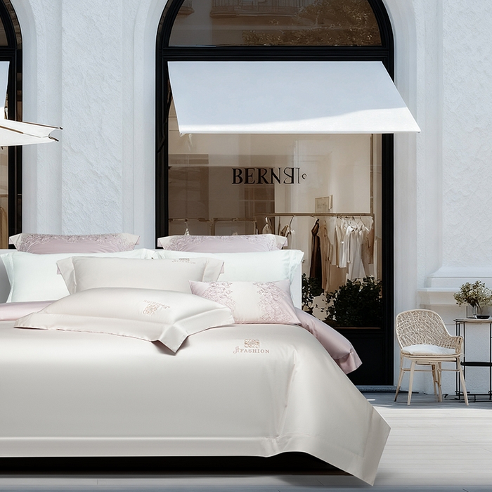 91家纺网 家纺一手货源 找家纺 （总）诗黛尔 2026春夏新款长绒棉刺绣 克罗星系列