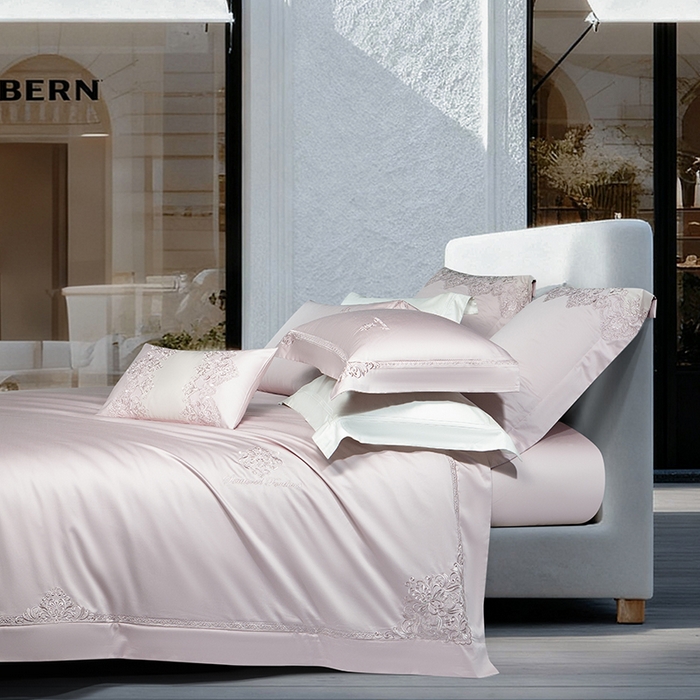 91家纺网 家纺一手货源 找家纺 （总）诗黛尔 2026春夏新款长绒棉刺绣 克罗星系列