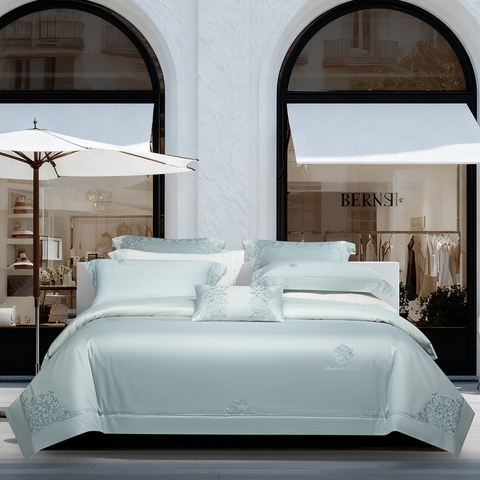 诗黛尔 2026春夏新款长绒棉刺绣 克罗星系列 克罗星-极光蓝