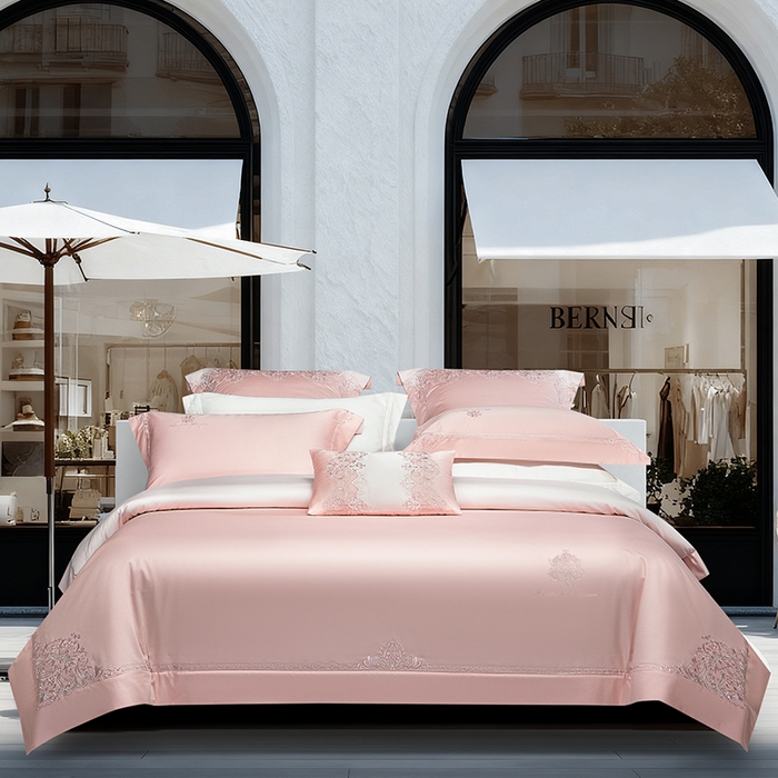 诗黛尔 2026春夏新款长绒棉刺绣 克罗星系列 克罗星-落樱粉