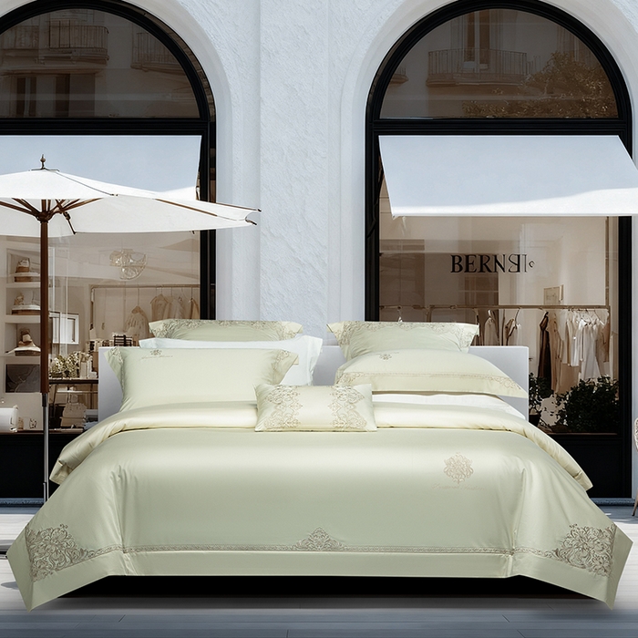 诗黛尔 2026春夏新款长绒棉刺绣 克罗星系列 克罗星-油果绿