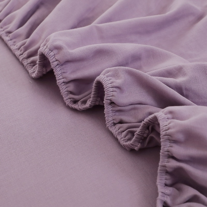 91家纺网 家纺一手货源 找家纺 晶缦家纺 2026新款纯棉纯色A类全棉双层纱单品床笠床笠单件单床笠（水洗预处理）-觅琳系列 觅琳-木槿紫