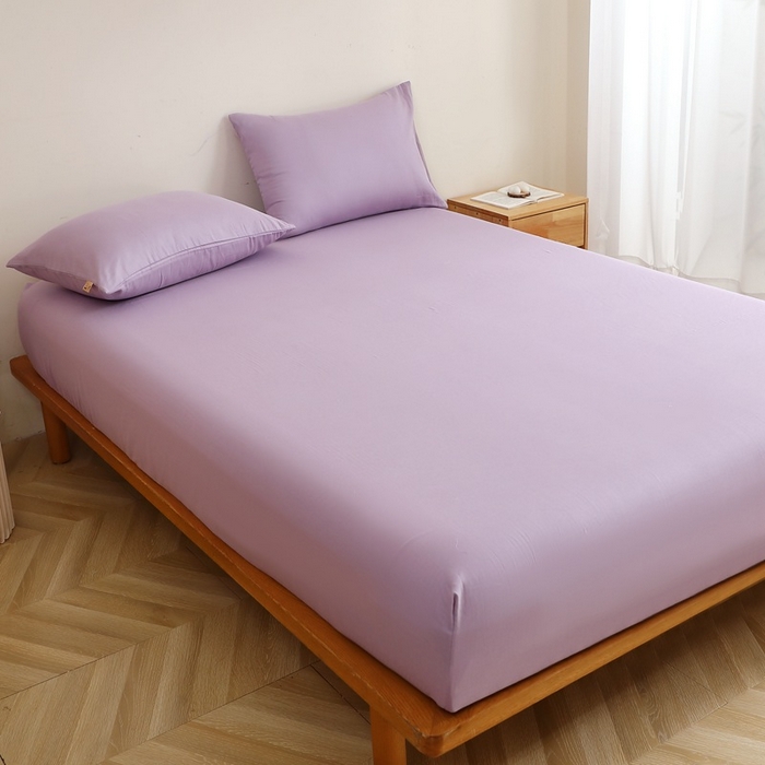 91家纺网 家纺一手货源 找家纺 晶缦家纺 2026新款纯棉纯色A类全棉双层纱单品床笠床笠单件单床笠（水洗预处理）-觅琳系列 觅琳-木槿紫