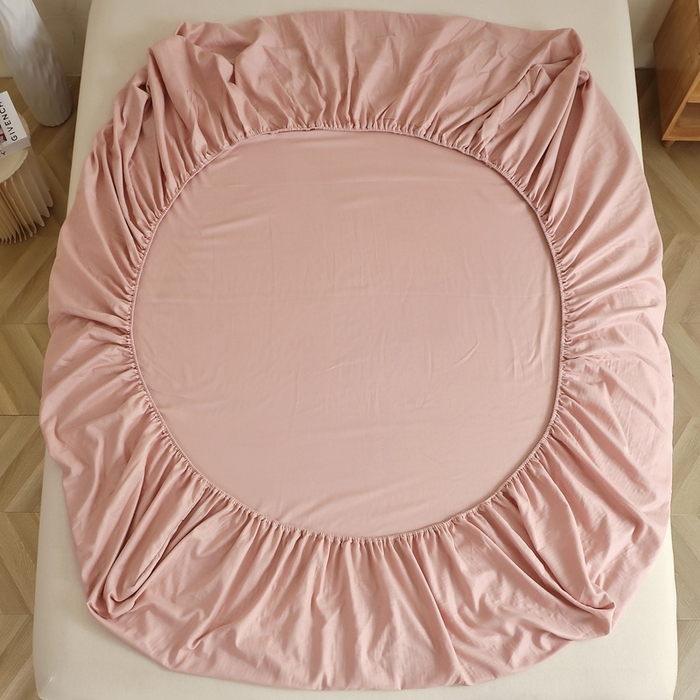 91家纺网 家纺一手货源 找家纺 晶缦家纺 2026新款纯棉纯色A类全棉双层纱单品床笠床笠单件单床笠（水洗预处理）-觅琳系列 觅琳-海天霞