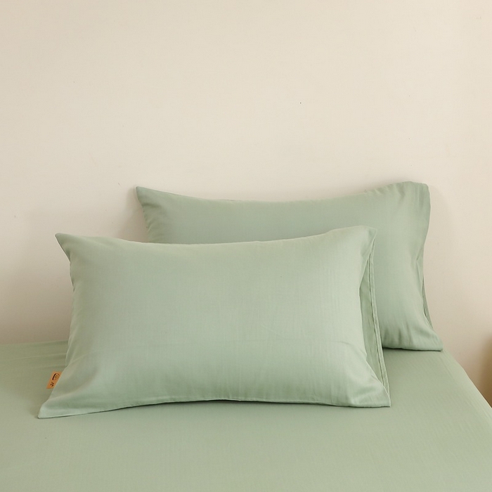 91家纺网 家纺一手货源 找家纺 晶缦家纺 2026新款纯棉纯色A类全棉双层纱单品床笠床笠单件单床笠（水洗预处理）-觅琳系列 觅琳-嫩荷绿