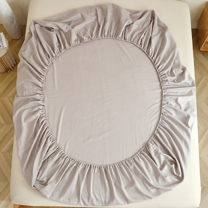 91家纺网 家纺一手货源 找家纺 晶缦家纺 2026新款纯棉纯色A类全棉双层纱单品床笠床笠单件单床笠（水洗预处理）-觅琳系列 觅琳-暖藕灰