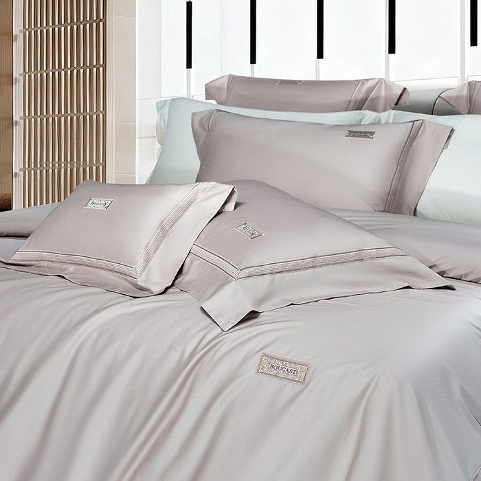 91家纺网 家纺一手货源 找家纺 诗黛尔 2026春夏新款长绒棉刺绣 兰博系列 淡雅紫