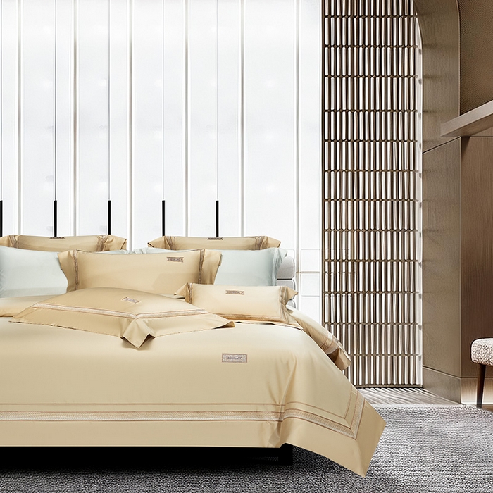 诗黛尔 2026春夏新款长绒棉刺绣 兰博系列 卡其色