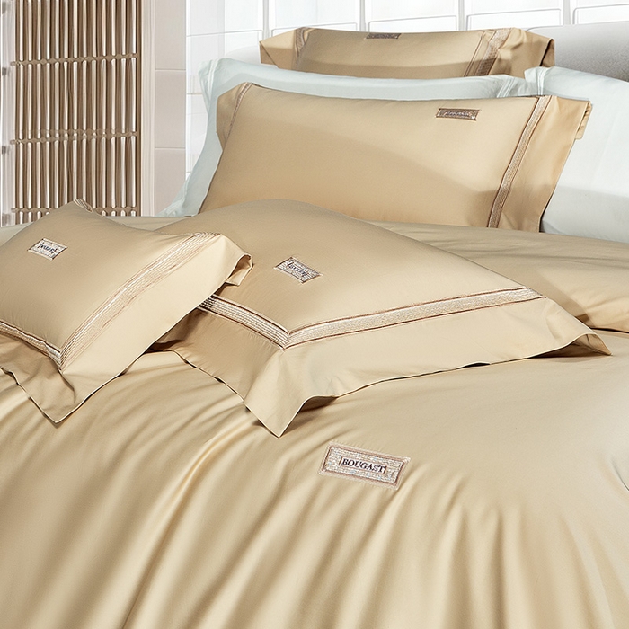 91家纺网 家纺一手货源 找家纺 诗黛尔 2026春夏新款长绒棉刺绣 兰博系列 卡其色