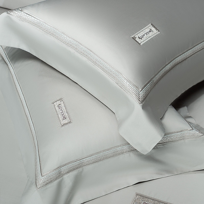 91家纺网 家纺一手货源 找家纺 诗黛尔 2026春夏新款长绒棉刺绣 兰博系列 绅士灰