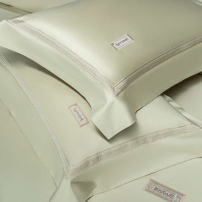 91家纺网 家纺一手货源 找家纺 诗黛尔 2026春夏新款长绒棉刺绣 兰博系列 油果绿