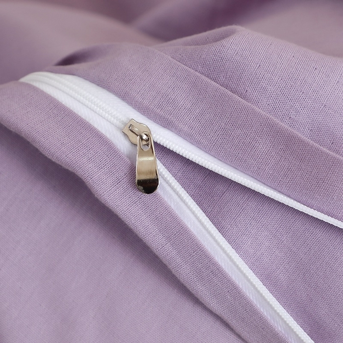 91家纺网 家纺一手货源 找家纺 晶缦家纺 2026新款纯棉纯色A类全棉双层纱单品被套被套单件单被套（水洗预处理）-觅琳系列 觅琳-木槿紫