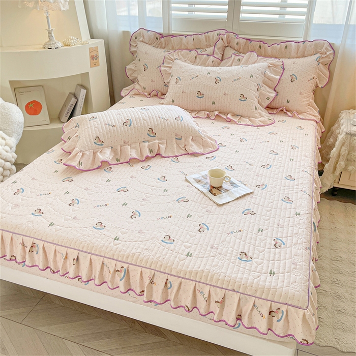 91家纺网 家纺一手货源 找家纺 宜凡家纺 2026新款全棉印花夹棉床笠三件套 摇摇木马