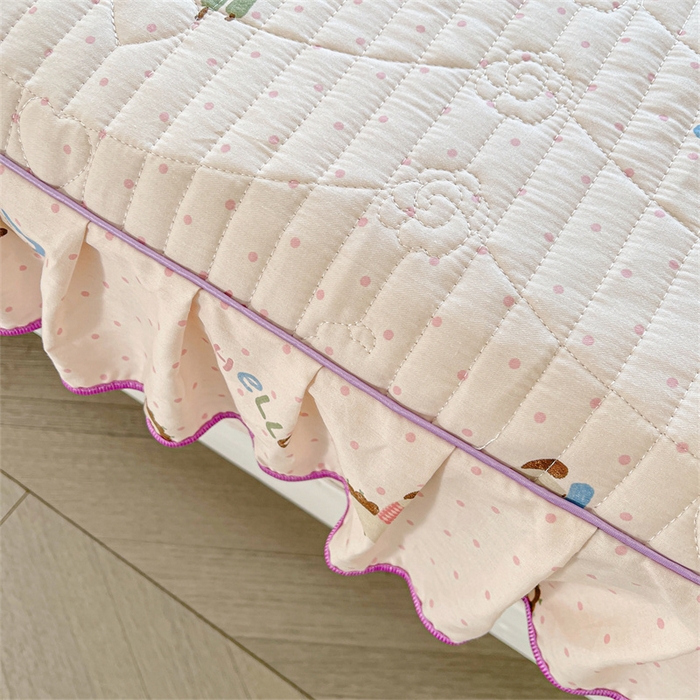 91家纺网 家纺一手货源 找家纺 宜凡家纺 2026新款全棉印花夹棉床笠三件套 摇摇木马