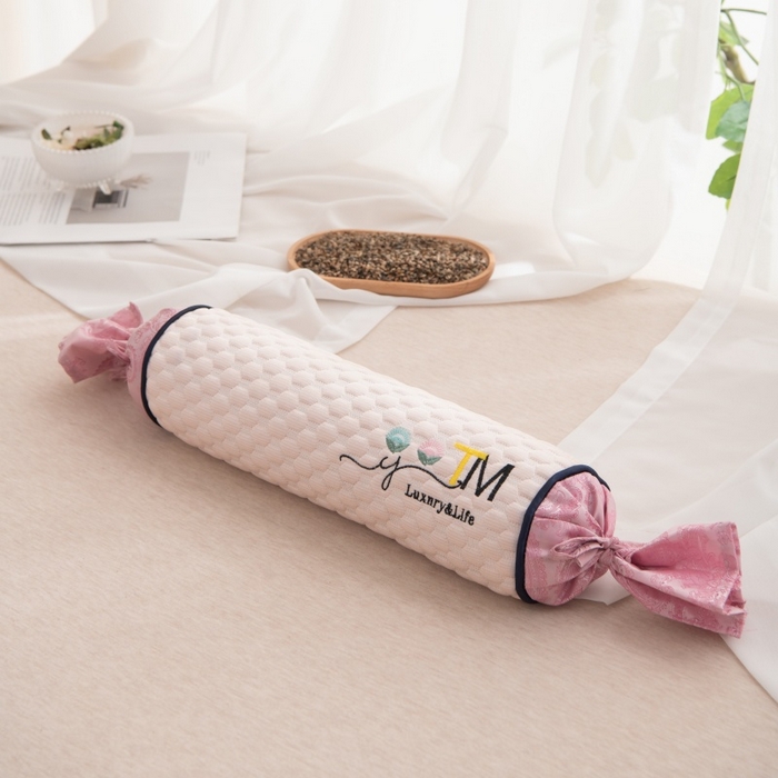 91家纺网 家纺一手货源 找家纺 （总）仁宇枕业 2026新款新品 夏季凉豆豆圆形花草高粱壳糖果枕头颈椎枕腰枕芯