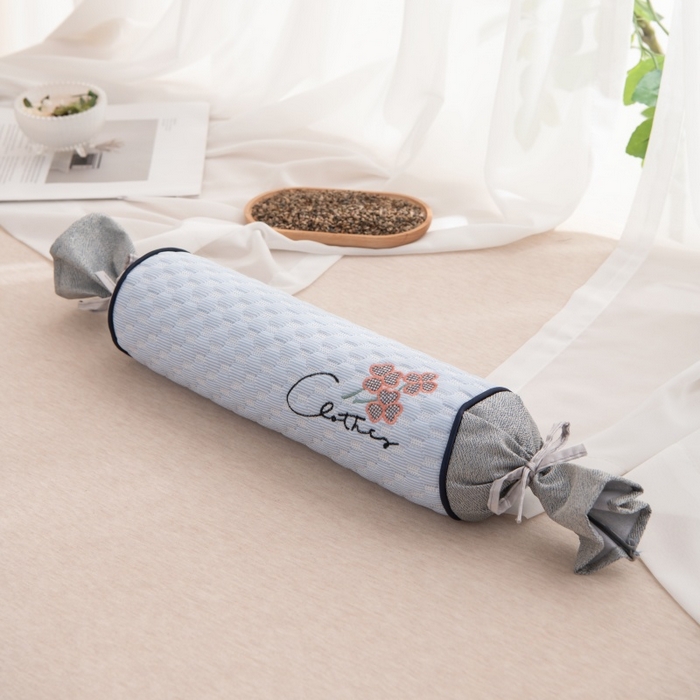 91家纺网 家纺一手货源 找家纺 （总）仁宇枕业 2026新款新品 夏季凉豆豆圆形花草高粱壳糖果枕头颈椎枕腰枕芯