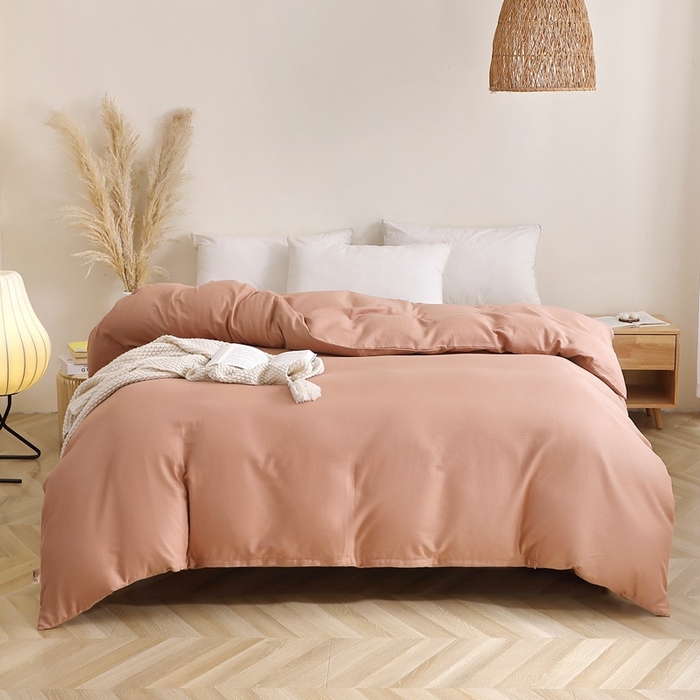 91家纺网 家纺一手货源 找家纺 晶缦家纺 2026新款纯棉纯色A类全棉双层纱单品被套被套单件单被套（水洗预处理）-觅琳系列 觅琳-赭石棕