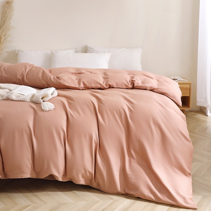 91家纺网 家纺一手货源 找家纺 晶缦家纺 2026新款纯棉纯色A类全棉双层纱单品被套被套单件单被套（水洗预处理）-觅琳系列 觅琳-赭石棕