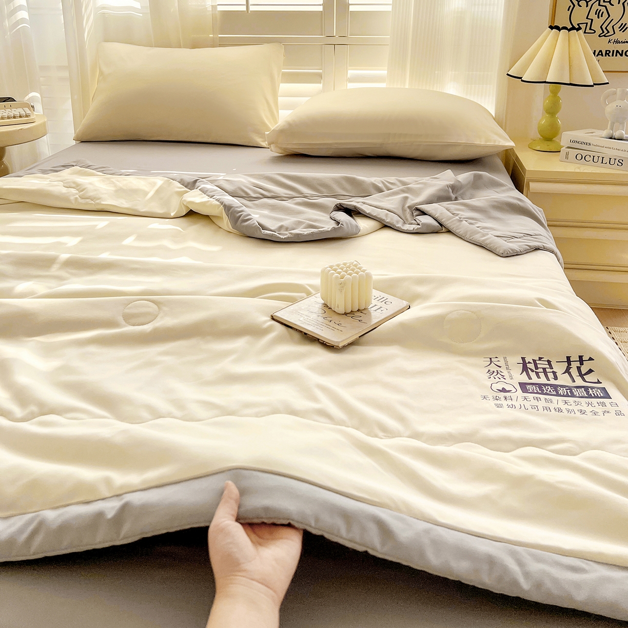 91家纺网 家纺一手货源 找家纺 （总）易展家居 2026新款水洗棉新疆棉花夏被-棉花2