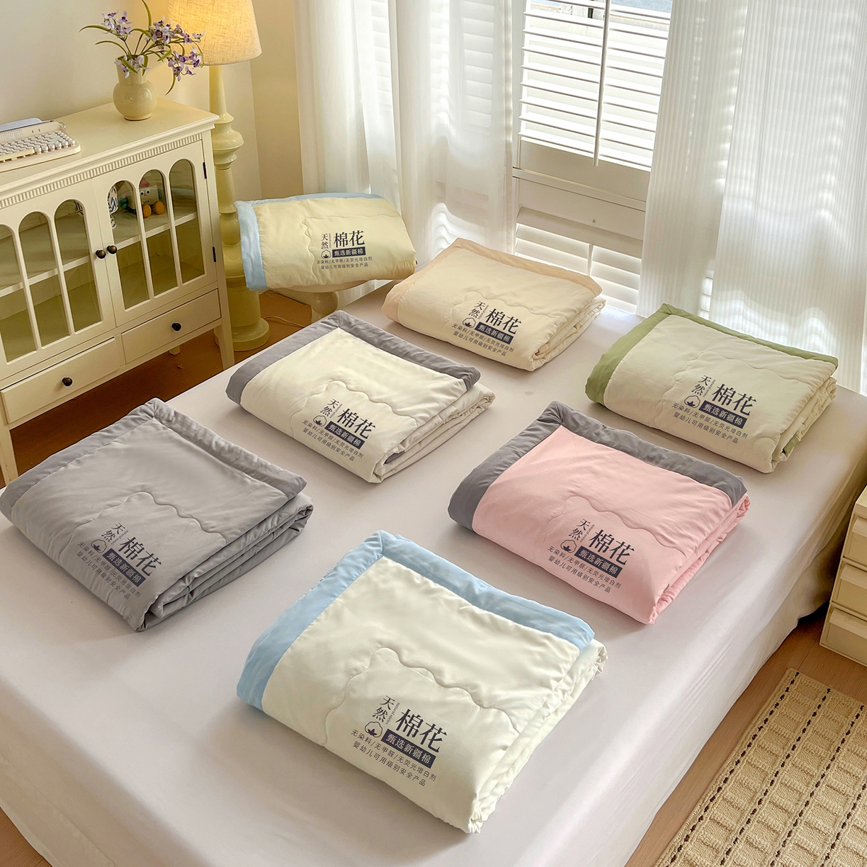 91家纺网 家纺一手货源 找家纺 易展家居 2026新款水洗棉新疆棉花夏被-棉花2 组合图