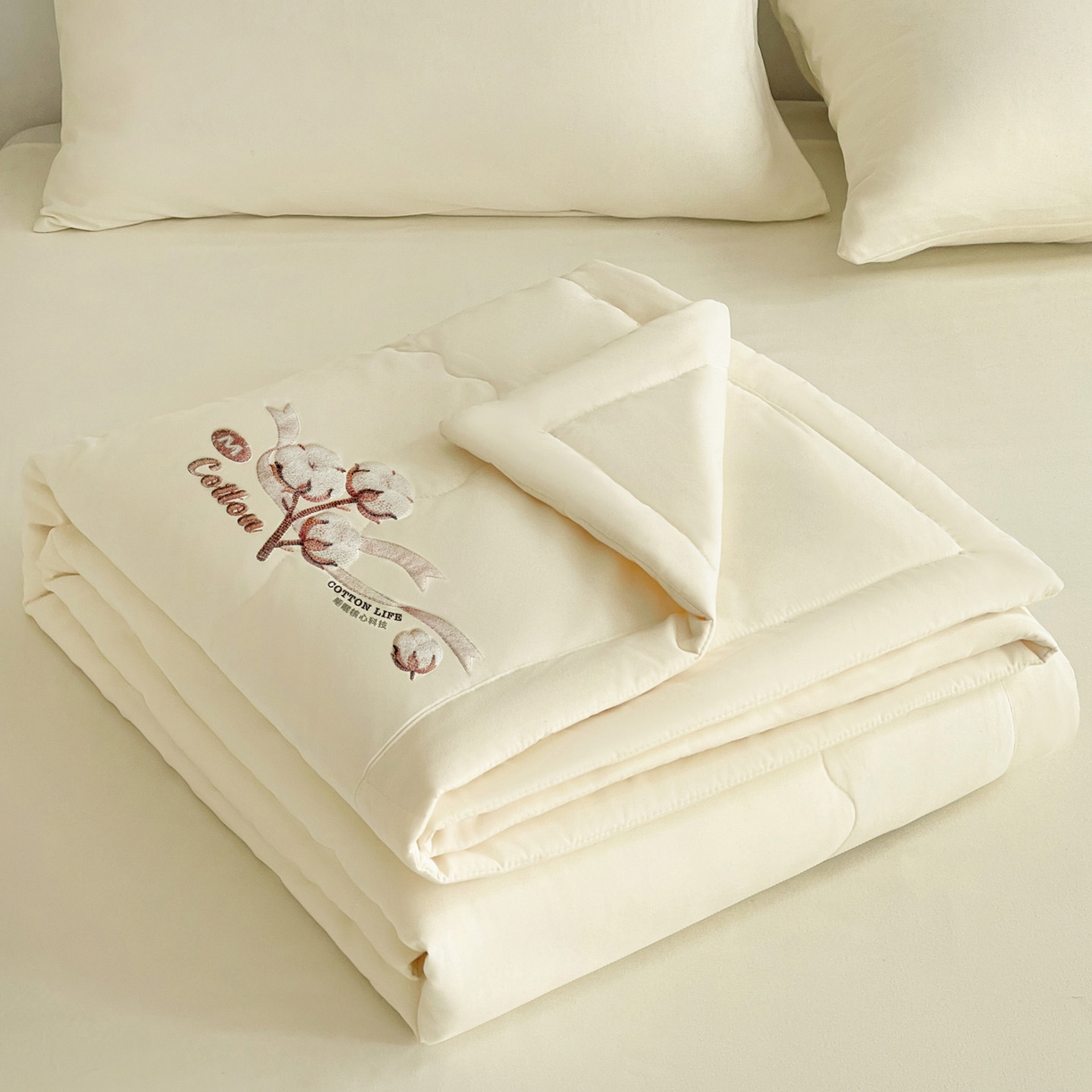 易展家居 2026新款水洗棉新疆棉花夏被-棉花 棉花-浅黄