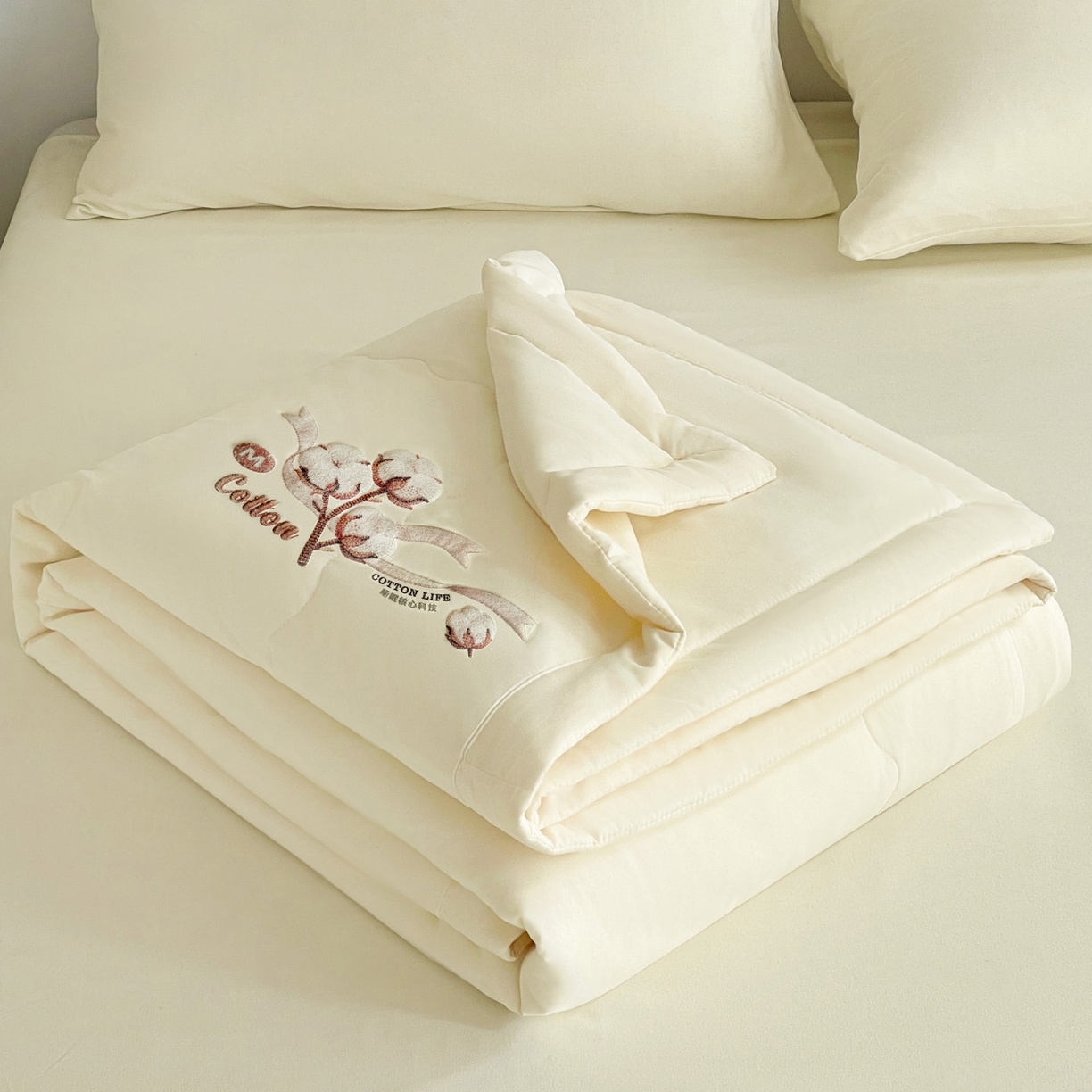 91家纺网 家纺一手货源 找家纺 易展家居 2026新款水洗棉新疆棉花夏被-棉花 棉花-浅黄