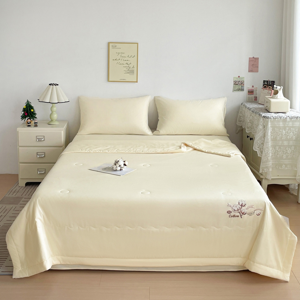 91家纺网 家纺一手货源 找家纺 易展家居 2026新款水洗棉新疆棉花夏被-棉花 棉花-浅黄