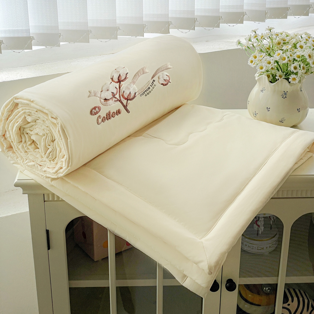 91家纺网 家纺一手货源 找家纺 易展家居 2026新款水洗棉新疆棉花夏被-棉花 棉花-浅黄