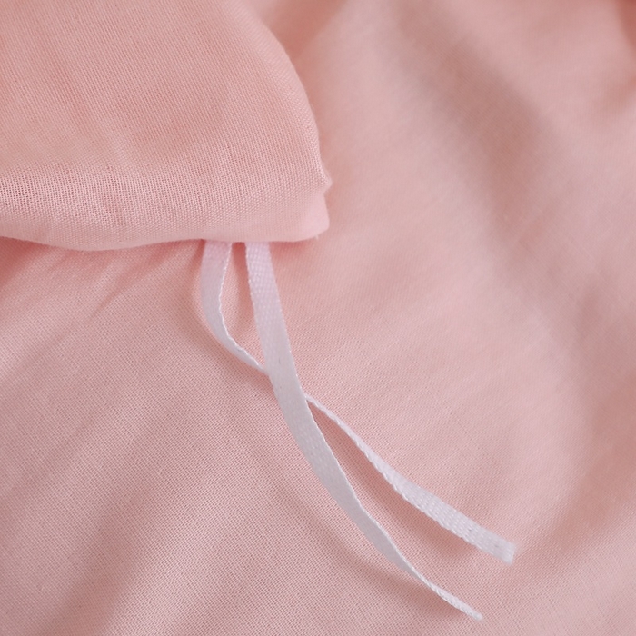 91家纺网 家纺一手货源 找家纺 晶缦家纺 2026新款纯棉纯色A类全棉双层纱四件套（水洗预处理）-觅琳系列 觅琳-暮云粉