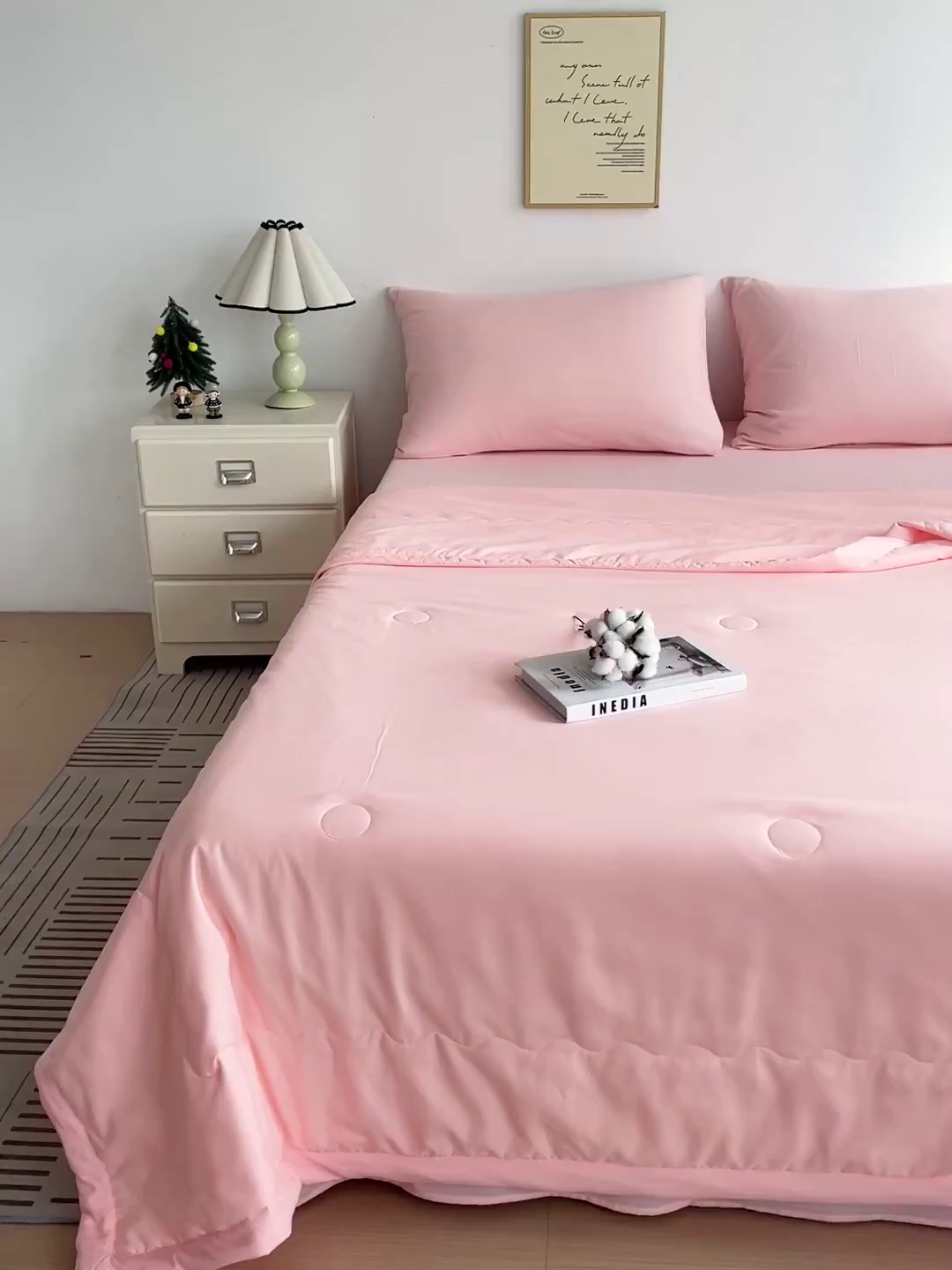 91家纺网 家纺一手货源 找家纺 易展家居 2026新款水洗棉新疆棉花夏被-棉花 棉花-粉色