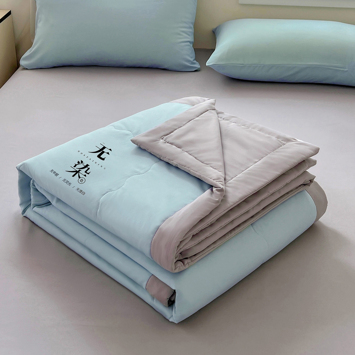 91家纺网 家纺一手货源 找家纺 易展家居 2026新款水洗棉大豆纤维夏被-无染+熊猫 主图