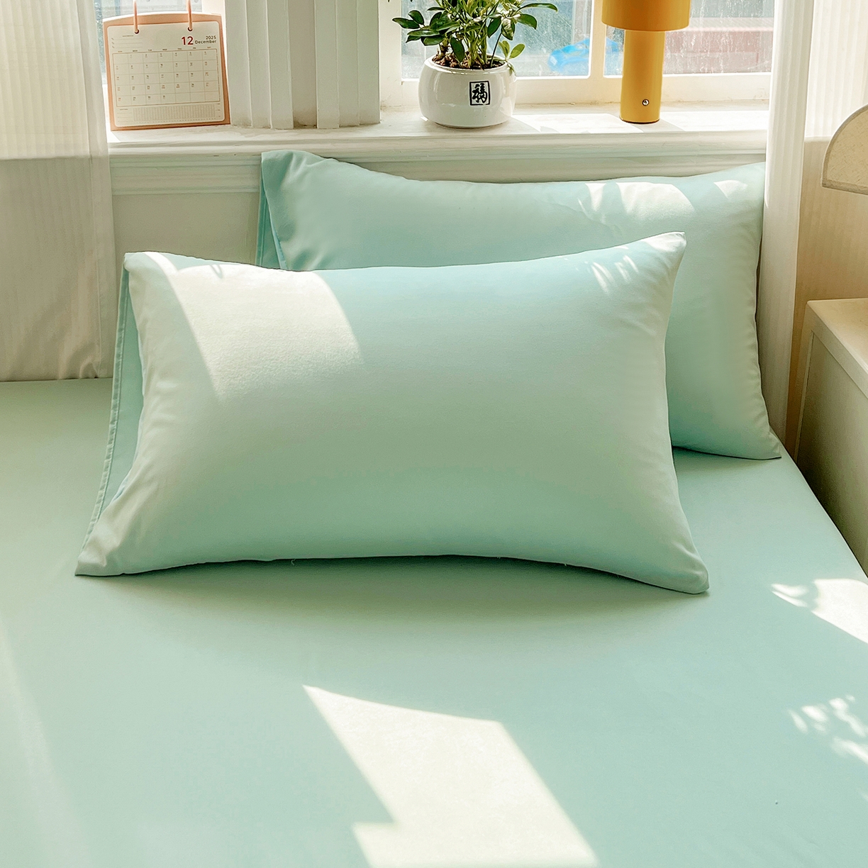 91家纺网 家纺一手货源 找家纺 易展家居 2026新款水洗棉大豆纤维夏被-无染+熊猫 熊猫-奶昔绿