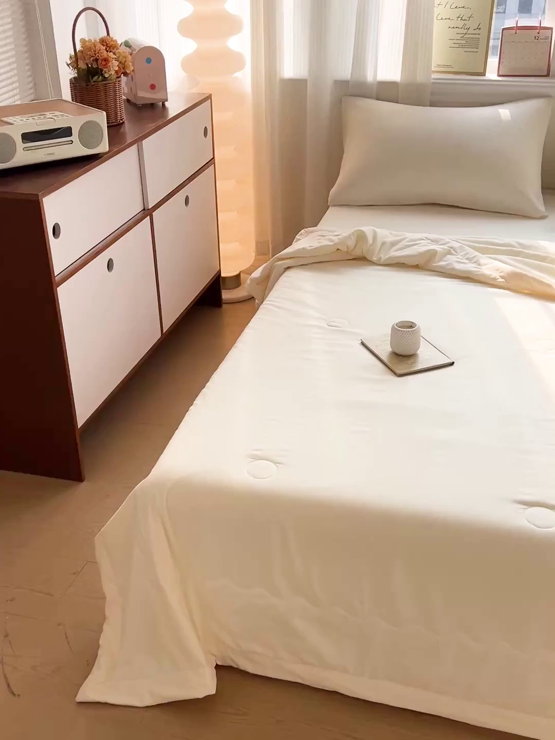 91家纺网 家纺一手货源 找家纺 易展家居 2026新款水洗棉大豆纤维夏被-无染+熊猫 无染-奶昔黃