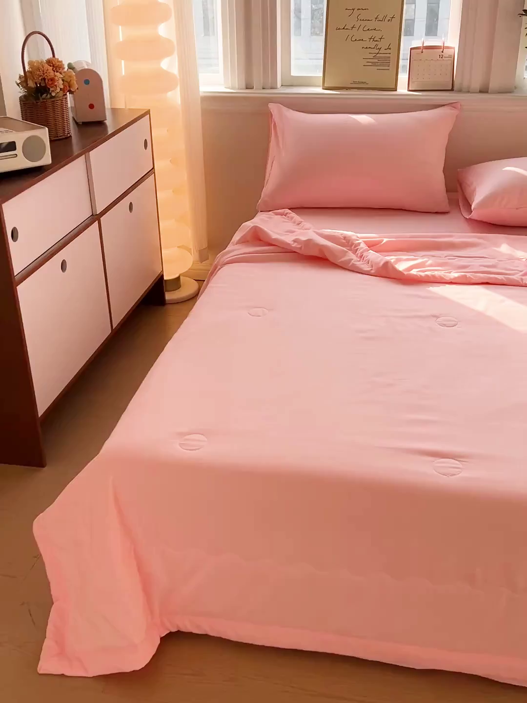 91家纺网 家纺一手货源 找家纺 易展家居 2026新款水洗棉大豆纤维夏被-无染+熊猫 熊猫-奶昔粉