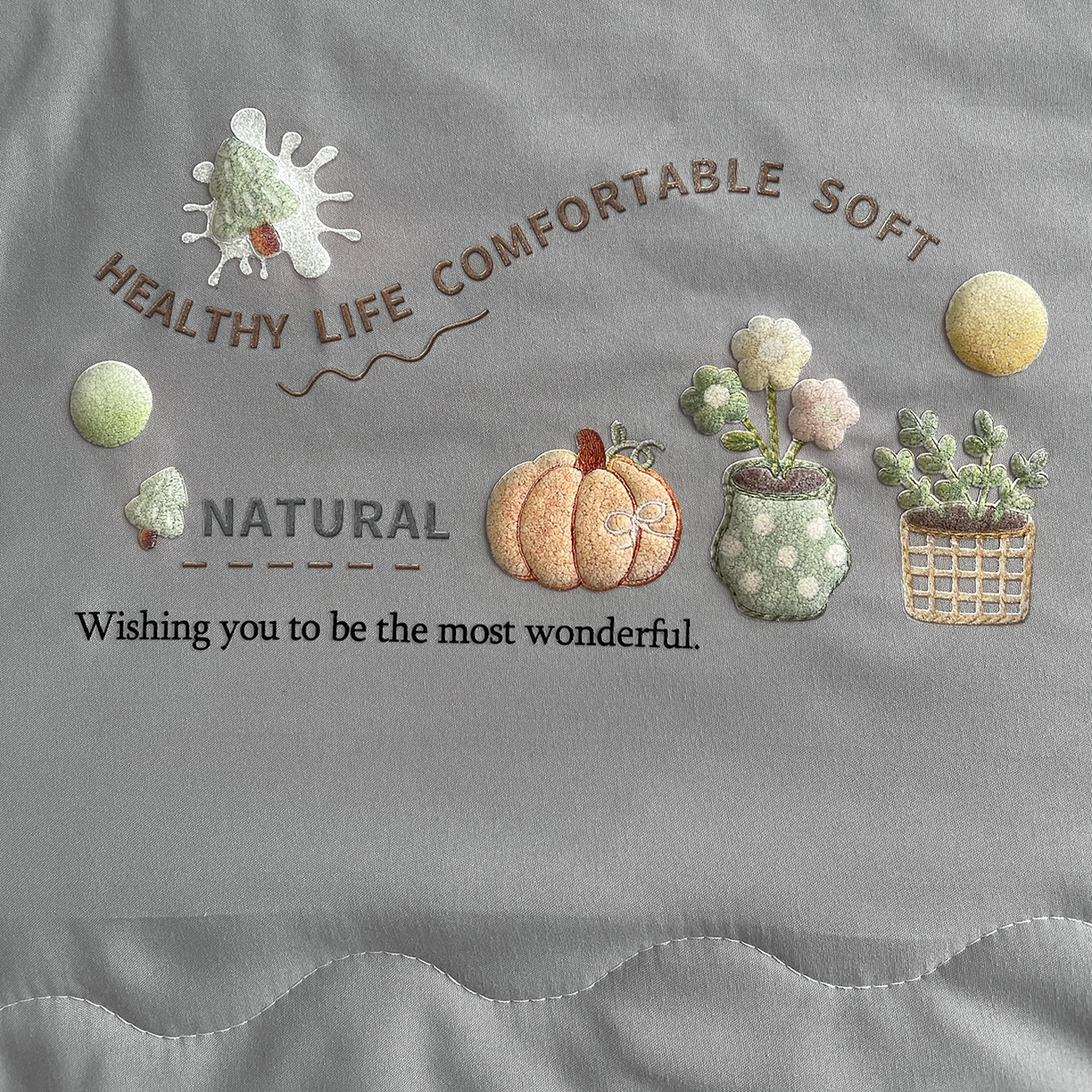 91家纺网 家纺一手货源 找家纺 易展家居 2026新款水洗棉大豆纤维夏被-田园生活 田园生活-灰色