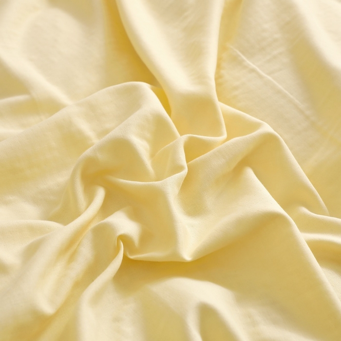 91家纺网 家纺一手货源 找家纺 晶缦家纺 2026新款纯棉纯色A类全棉双层纱四件套（水洗预处理）-觅琳系列 觅琳-浅蜜黄