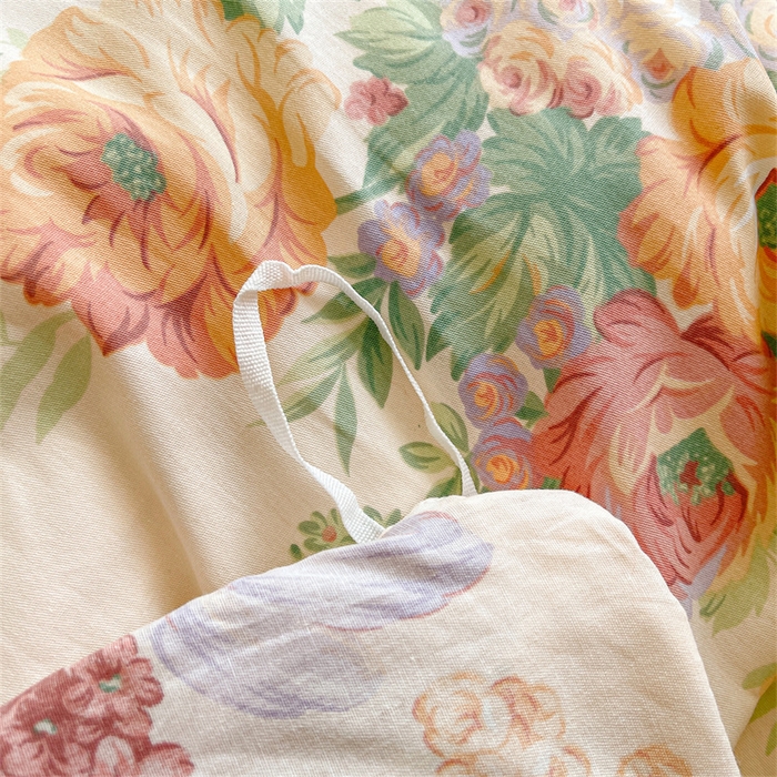 91家纺网 家纺一手货源 找家纺 宜凡家纺 2026新款全棉印花夹棉床笠四件套 春色入梦