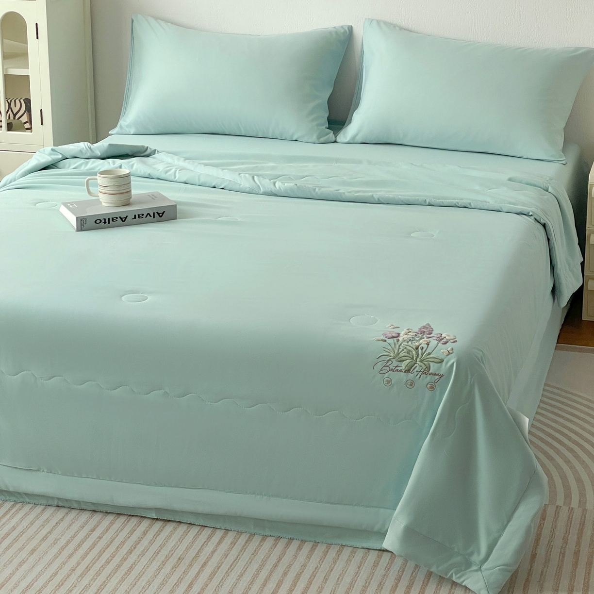 91家纺网 家纺一手货源 找家纺 （总）易展家居 2026新款水洗棉大豆纤维夏被-蝶语花香