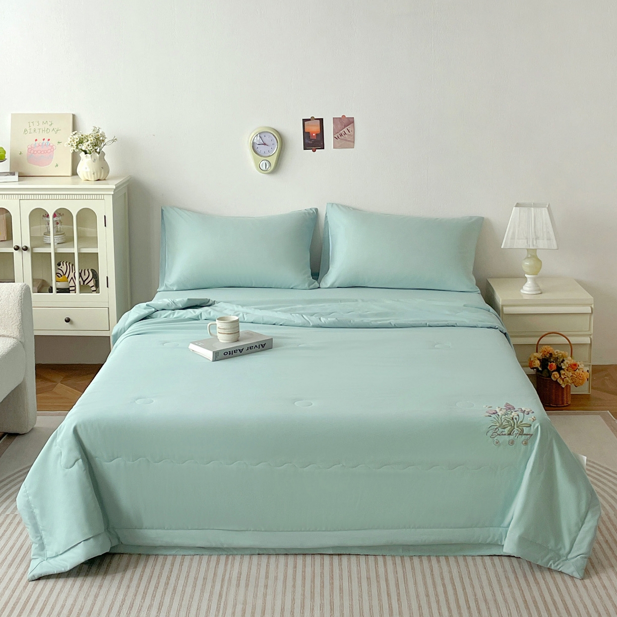 91家纺网 家纺一手货源 找家纺 （总）易展家居 2026新款水洗棉大豆纤维夏被-蝶语花香